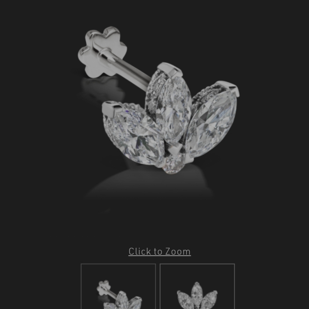 Maria Tash Diamond 3mm Lotus Threaded Stud